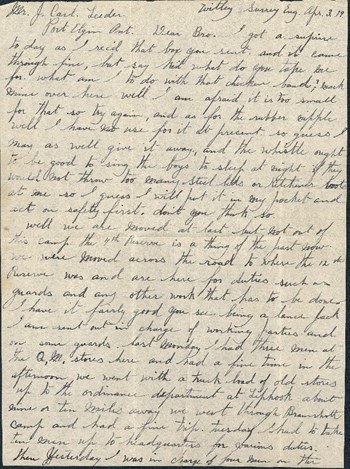 Letter, Apr. 3, 1919, p. 1